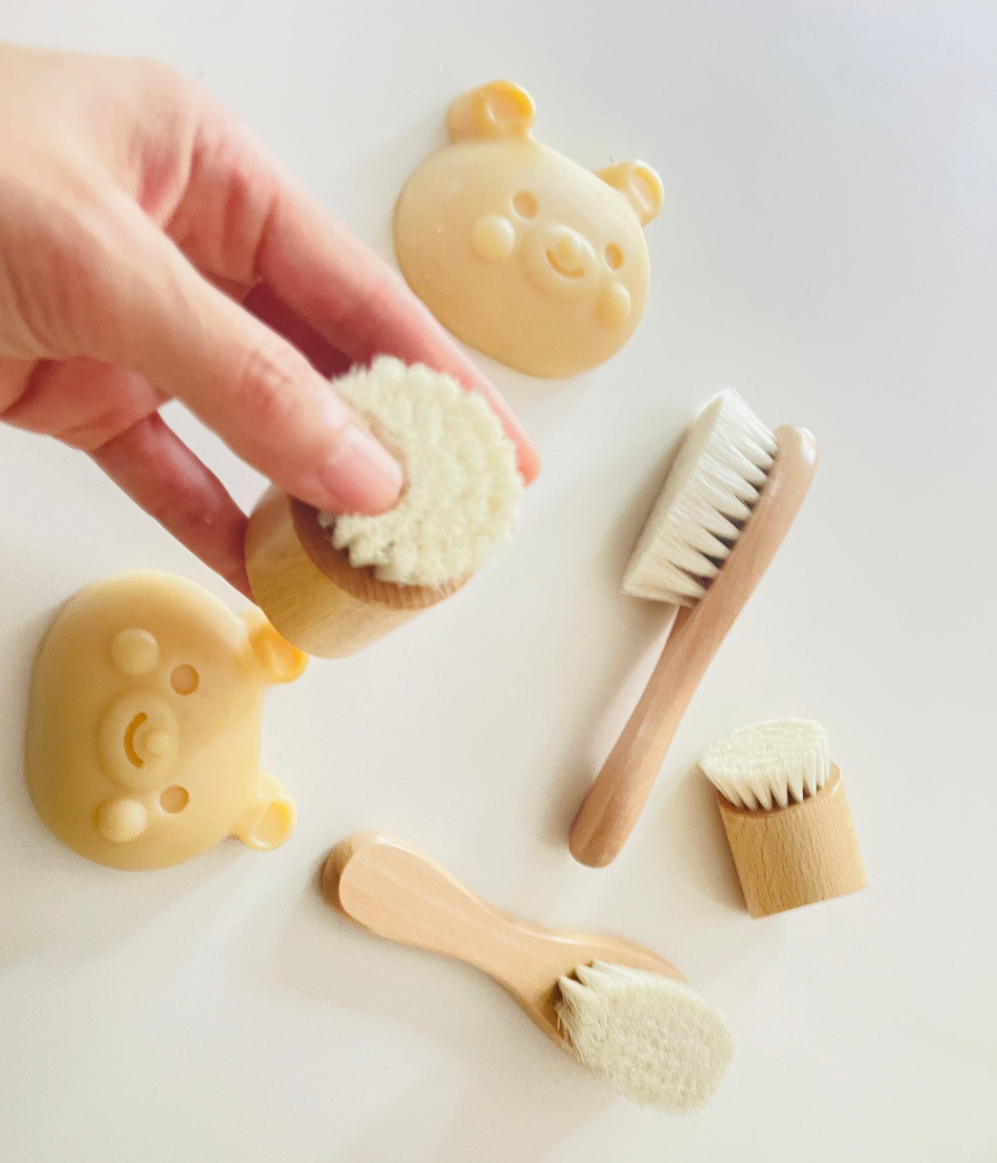 Natural Beechwood Wool Baby Hair & Face Brush | Eco-Friendly Scalp and Skin Care