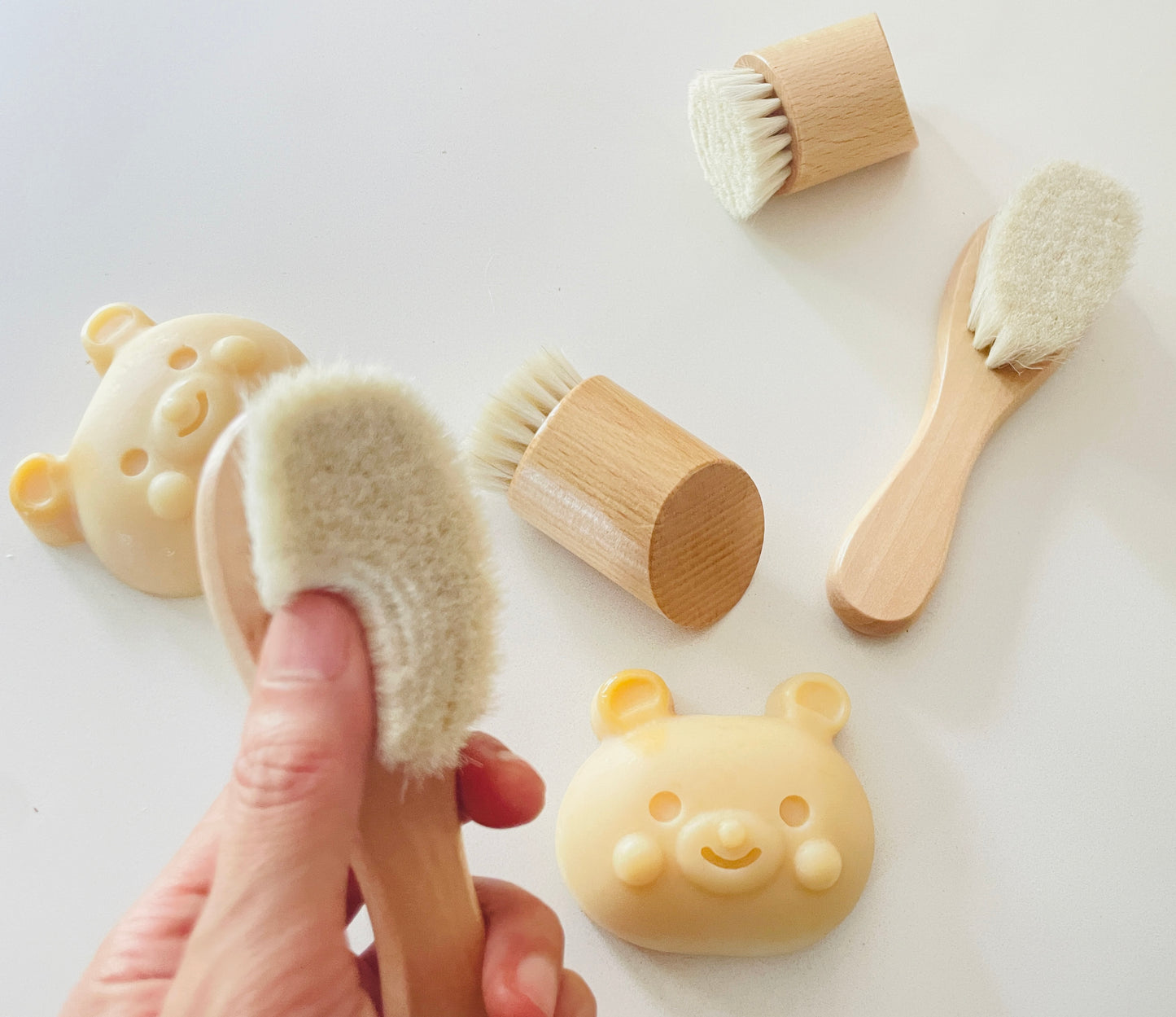 Natural Beechwood Wool Baby Hair & Face Brush | Eco-Friendly Scalp and Skin Care