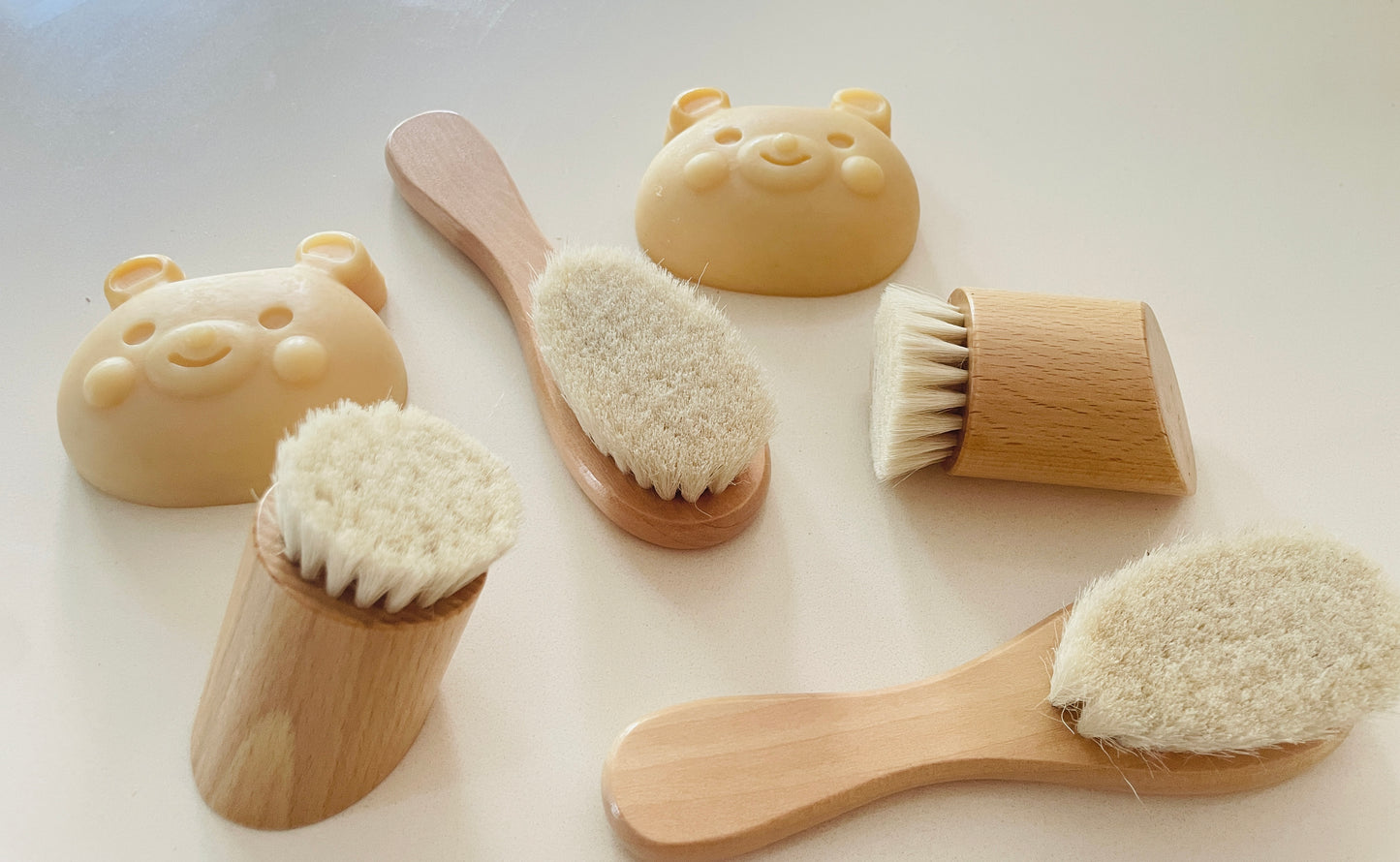 Natural Beechwood Wool Baby Hair & Face Brush | Eco-Friendly Scalp and Skin Care