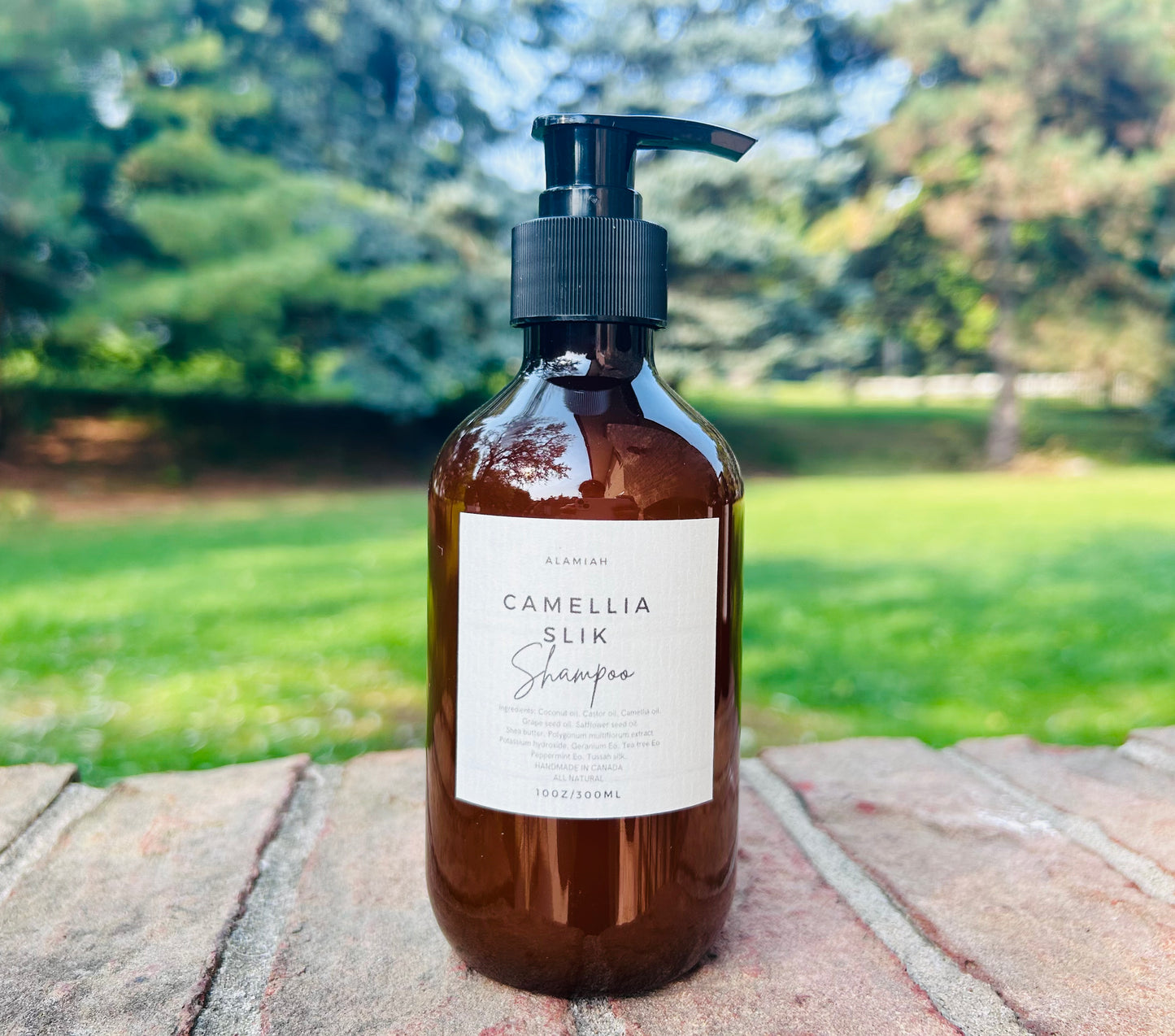Camellia Silk Shampoo with Camellia & Castor Oils, Geranium, Peppermint, Tea Tree Essential Oils, and Tussah Silk – Strengthens Hair & Adds Shine While Effectively Cleansing the Scalp,Handmade,All natural