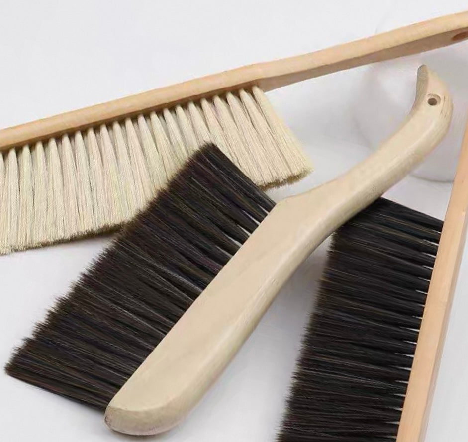 Wooden Handle Soft Bristle Cleaning Brush for Bed, Desk, and Pet Care – Gentle Home Cleaning Tool
