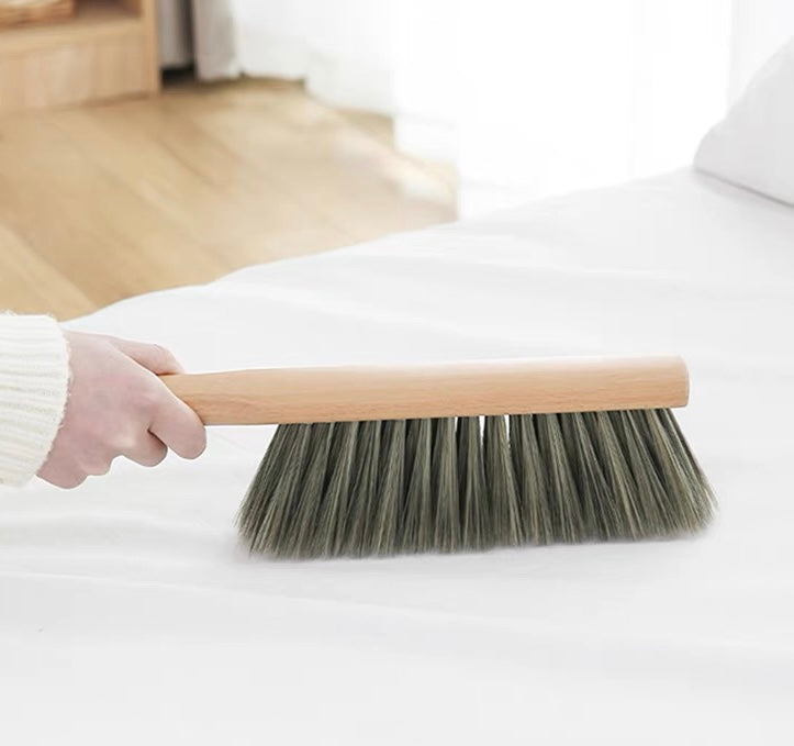 Wooden Handle Soft Bristle Cleaning Brush for Bed, Desk, and Pet Care – Gentle Home Cleaning Tool
