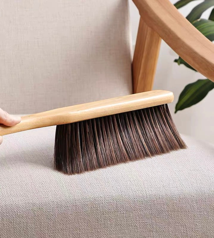 Wooden Handle Soft Bristle Cleaning Brush for Bed, Desk, and Pet Care – Gentle Home Cleaning Tool