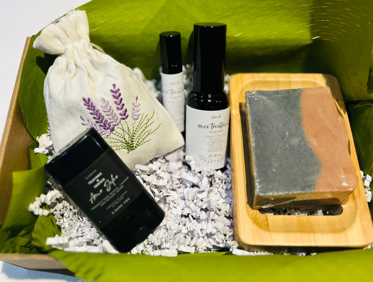 All-Natural Acne, Tattoo & Sensitive Skin Care Gift Set – 100% Botanical Ingredients Soap, Salve & Serum for Healing & Recovery